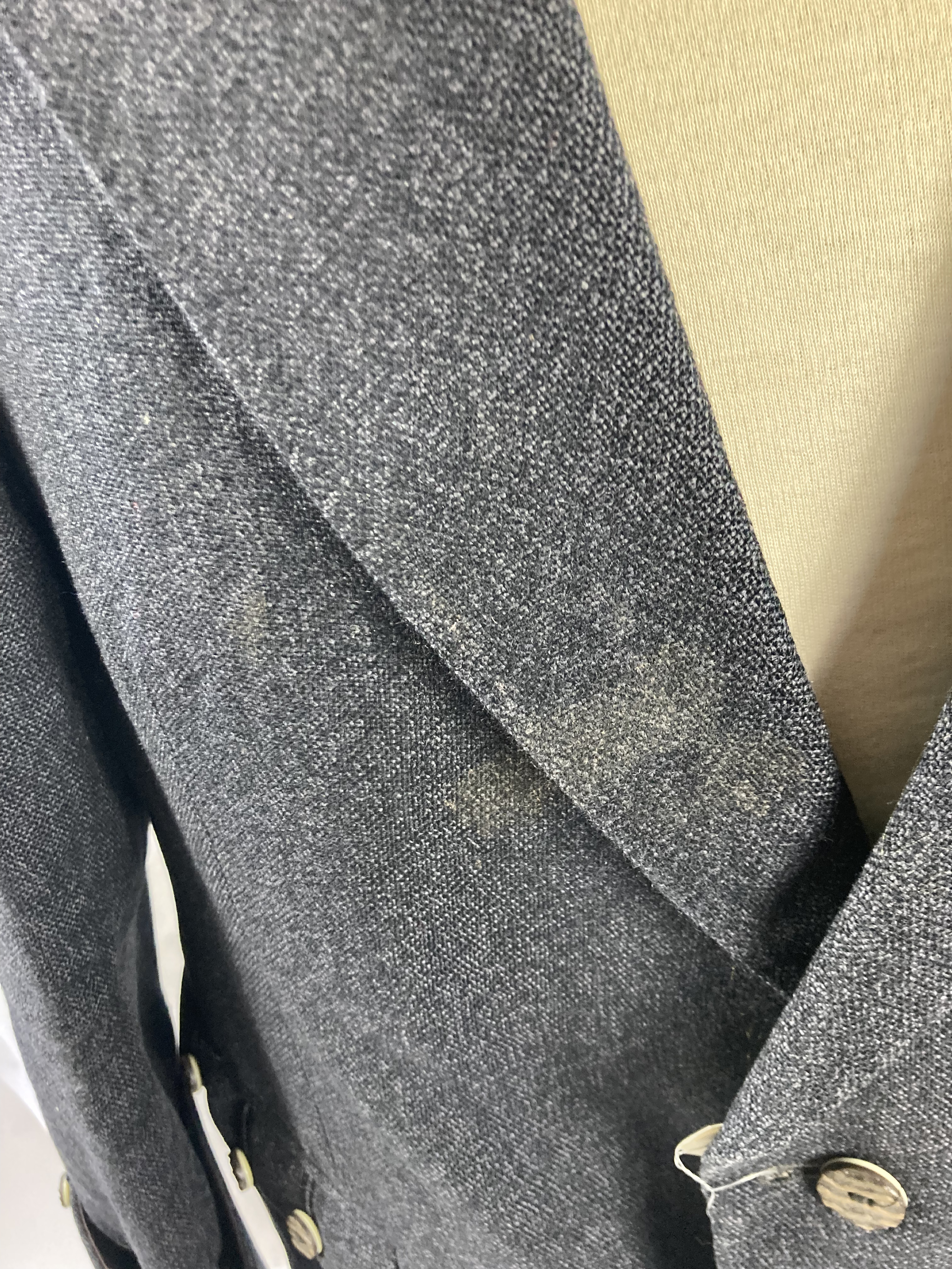 VESTE DE CEREMONIE écossaise en laine bleu...